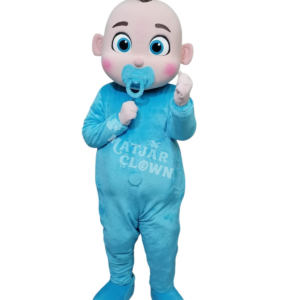 Mascotte Bébé Bleu Souriant – Costume Professionnel pour Animations, Fêtes et Événements Enfants