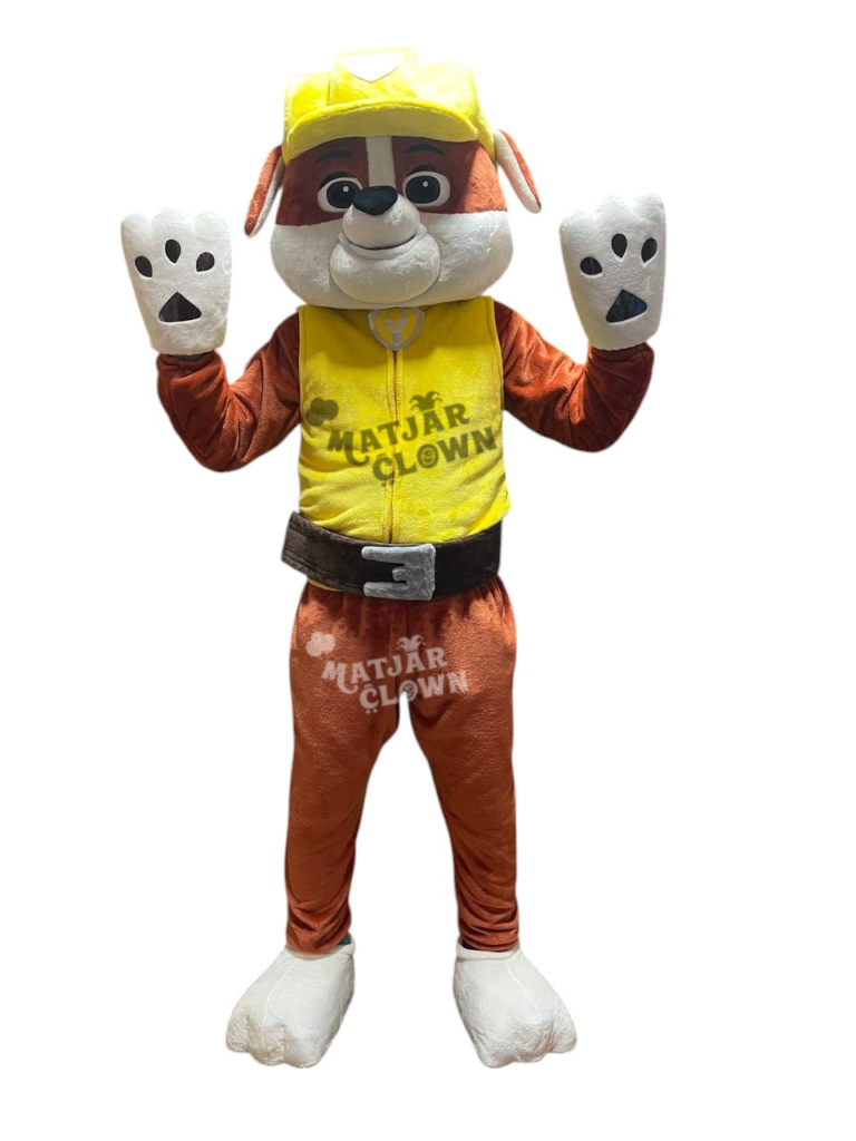 Mascotte Rubble – Costume Mascotte Chien Ouvrier Cartoon Professionnel pour Animations et Événements