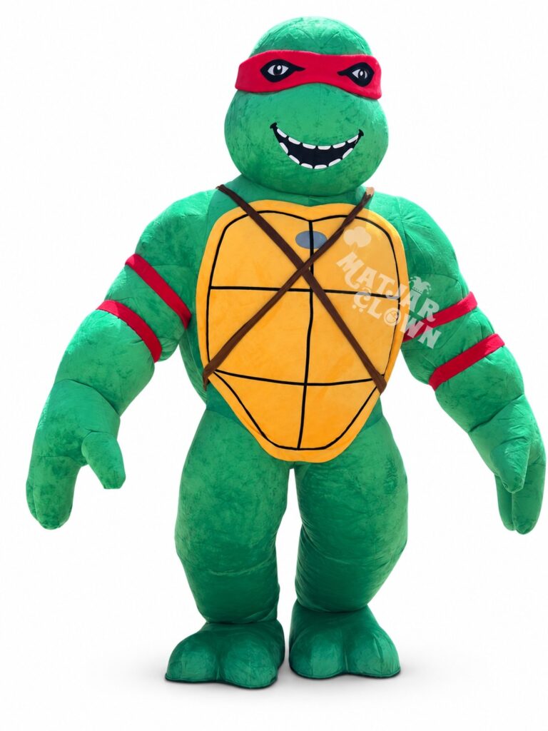 Mascotte Gonflable Tortues Ninja au bandeau rouge  Géant _ Costume d’Animation