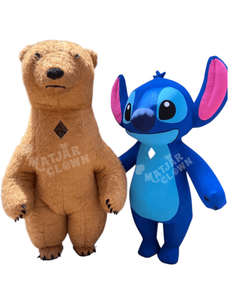 Mascotte Gonflable Paresseux Marron et Stitch Géant _ Costume d’Animation
