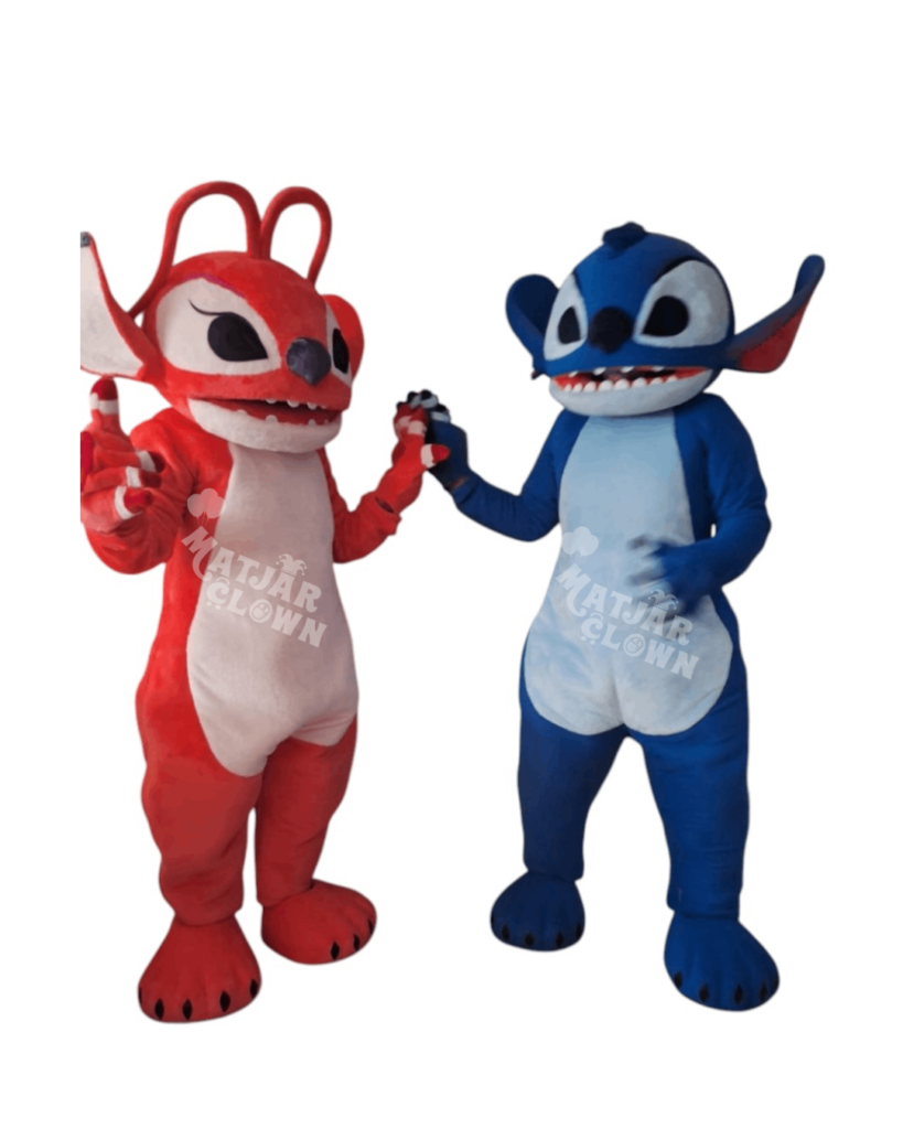 Mascotte Stitch et Angel– Costume Professionnel pour Animations, Événements et Spectacles